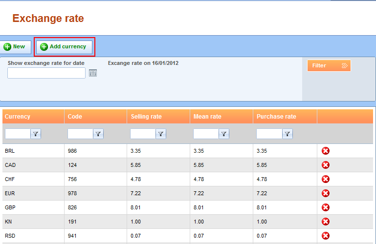 Lemax Software - Add new currency button