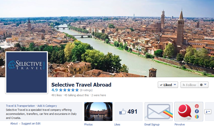 tour operator Facebook fan page