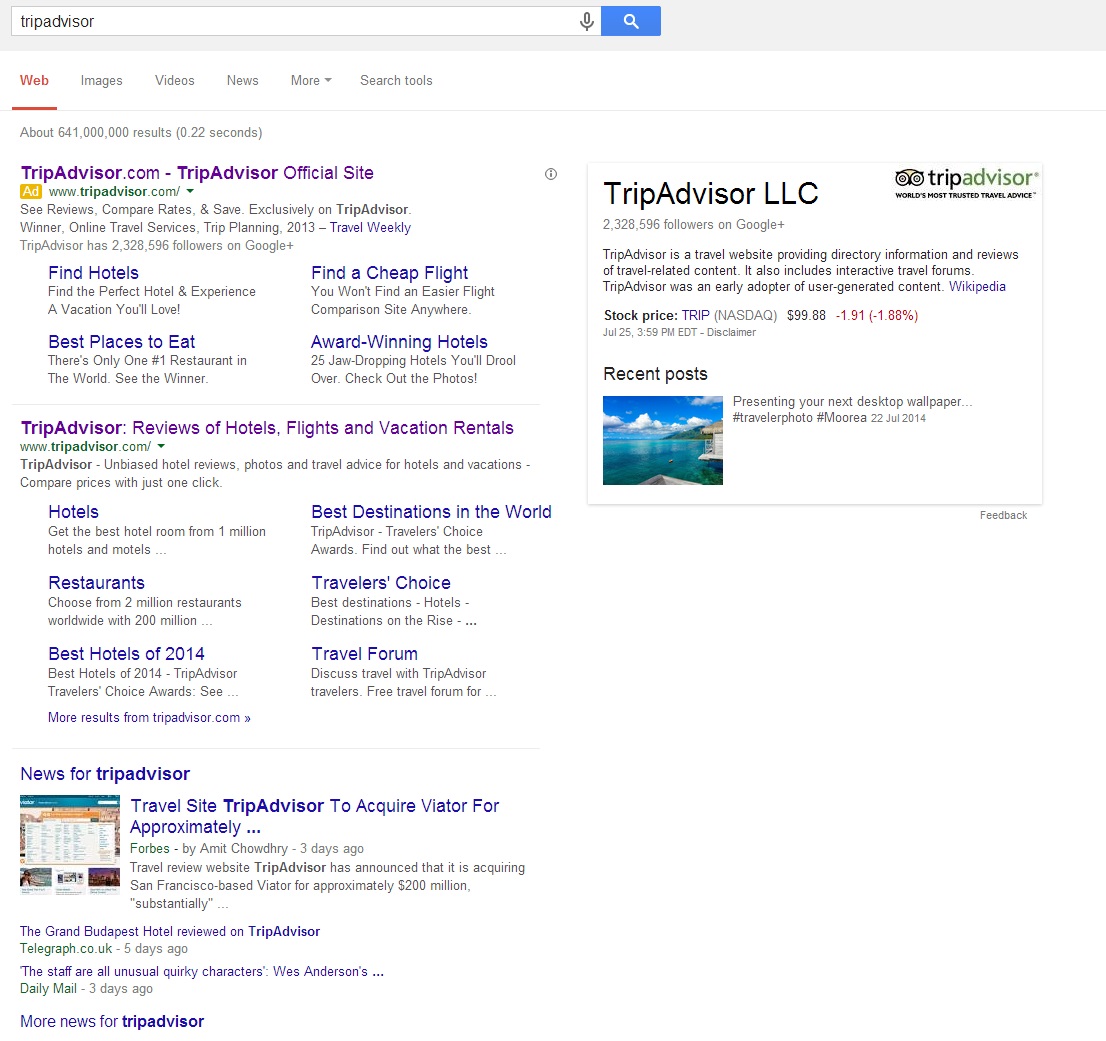 Stealing a search engine result page
