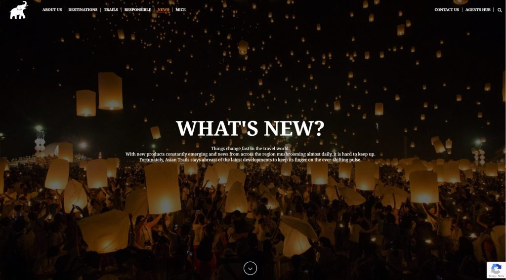 An example of a news page of one of our clients, DMC Asian Trails DMC Asian Trails news page Lemax